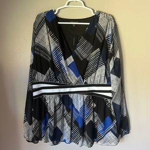 NWT Lane Bryant Women’s Pattern Peplum Blouse